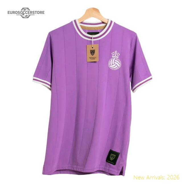 Madrid La Corona Purple Retro Football Fan Wear Jersey Stadium Approved