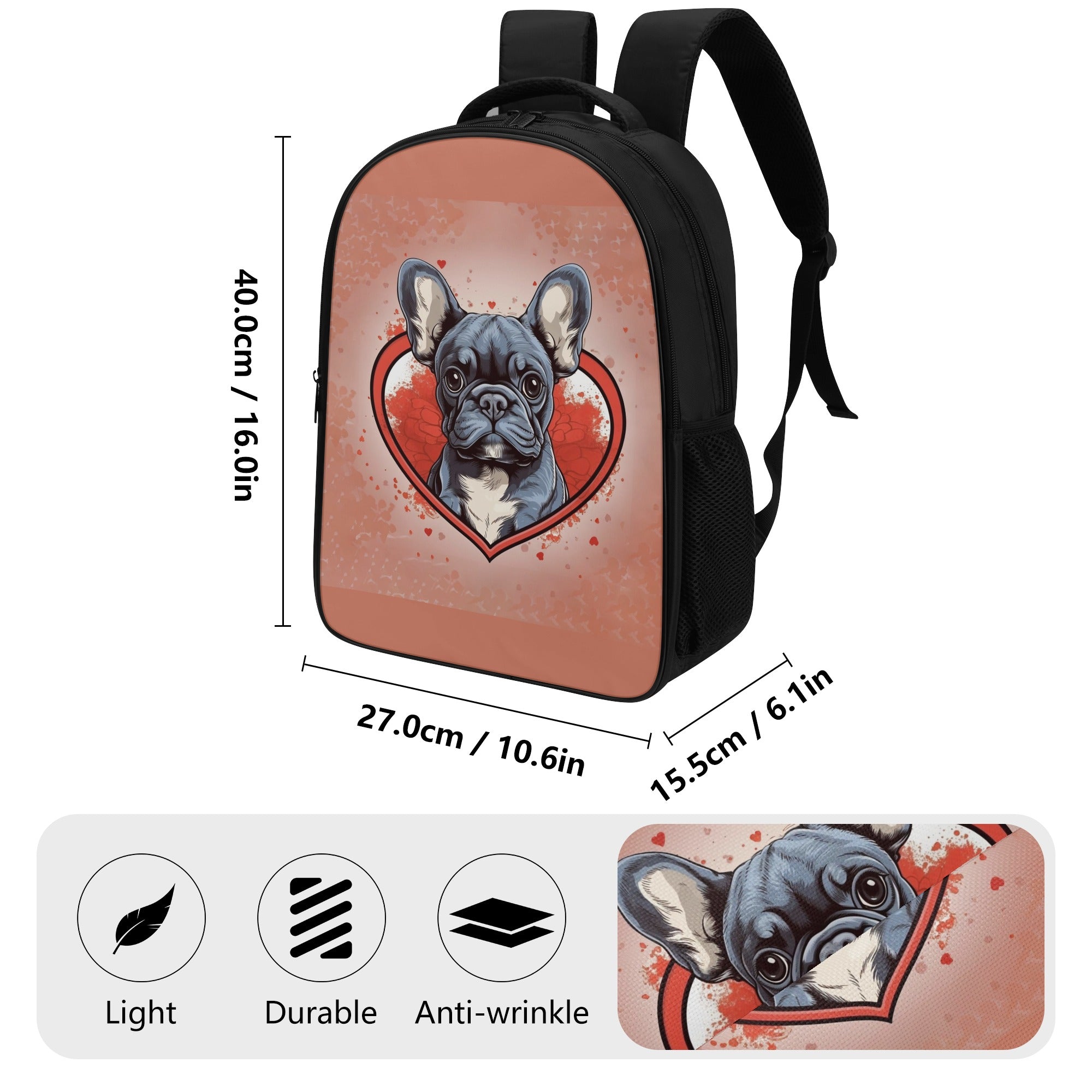 Durable My Valentine - 16 Inch Dual Compartmen Backpack for Fashion