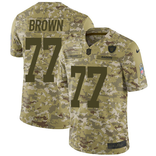 NFL O R Raiders Trent Brown #77 Brown Limited Game Jersey - Premium