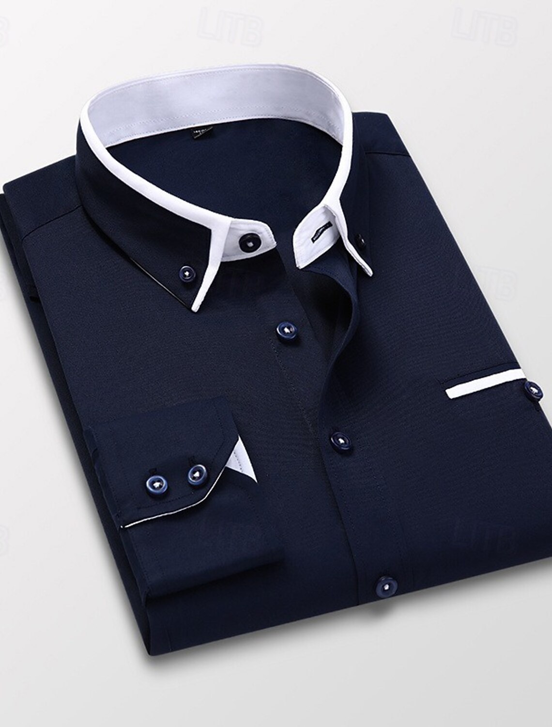 Men's Dress Shirt Button Down Collared Non Iron Plain Wedding Work