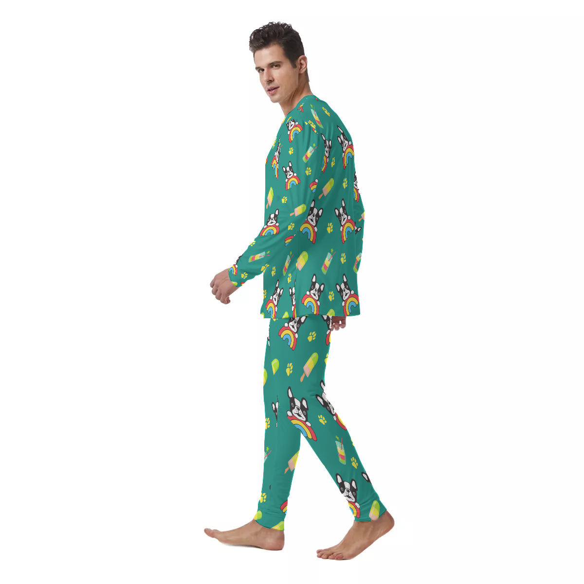 Minimal-Aesthetic Premium Oscar - Men's Pajamas for Pet Enthusiasts