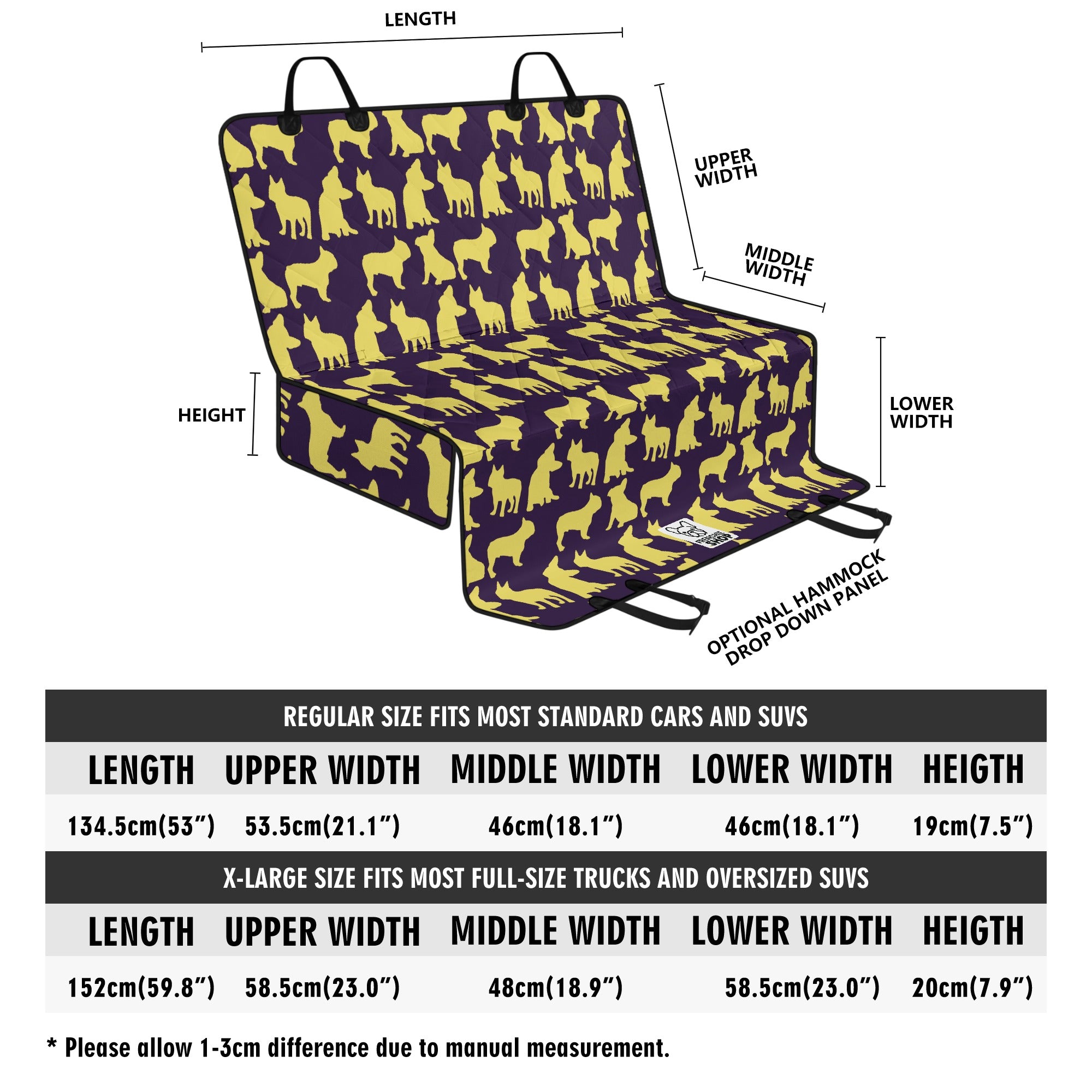 Culture-Inspired Sapphire - Car Pet Seat Covers For French Bulldog as a