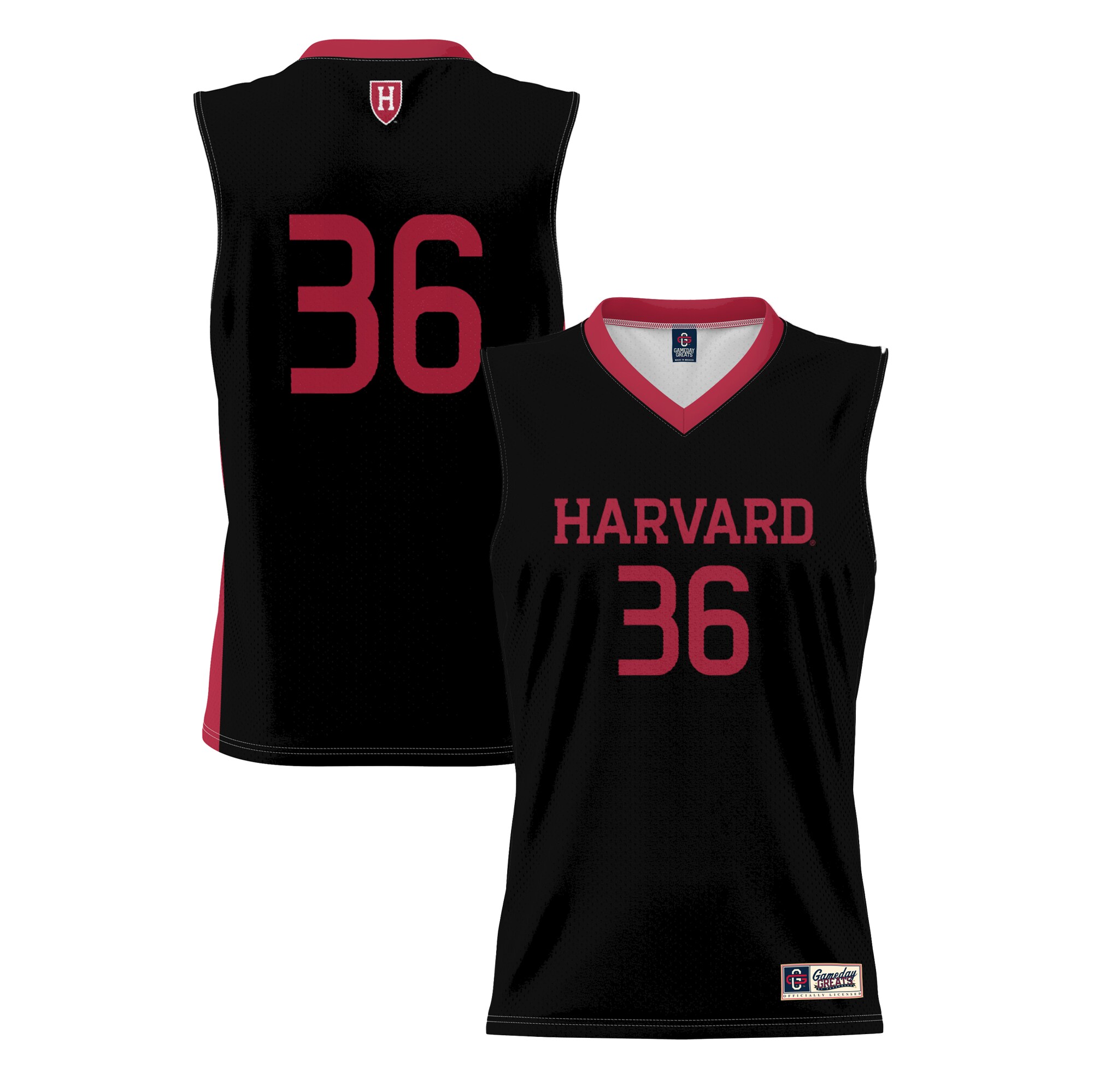 [DDG] Harvard Crimson GameDay Greats Lightweight Basketball Jersey - Black