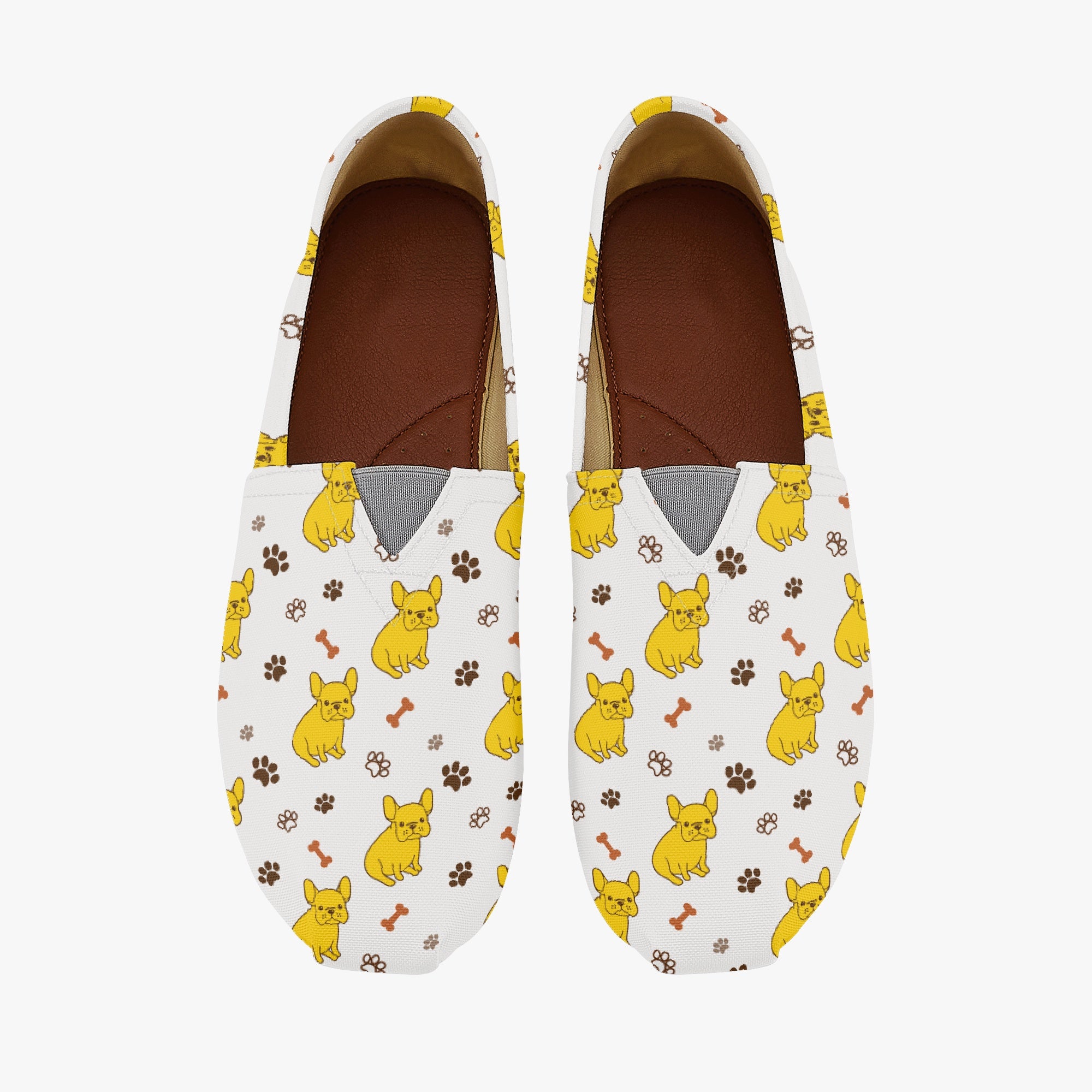 Fashion-Forward Silver - Casual Canvas Shoes for French Bulldog Lovers