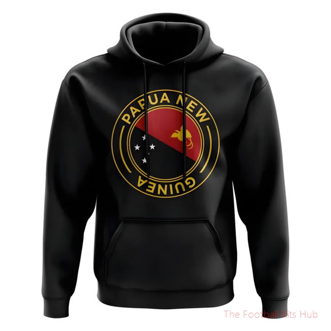 Papa New Guinea Football Badge Hoodie (Black)