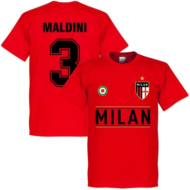 Casual Shirt Milan Maldini #3 Current Season Official Merchandise (v5)