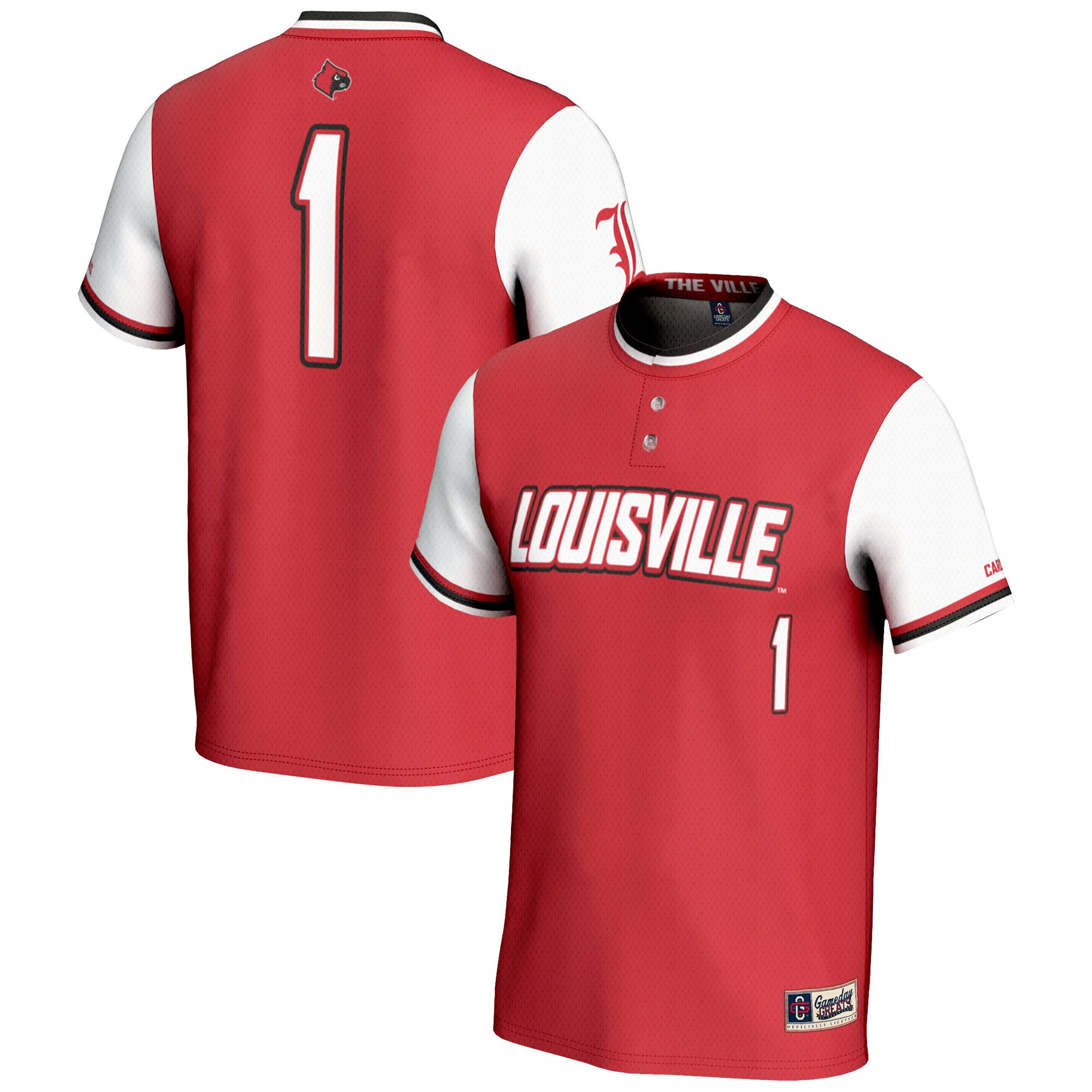 [DDG] Louisville Cardinals GameDay Greats Unisex Lightweight Softball Jersey - Red