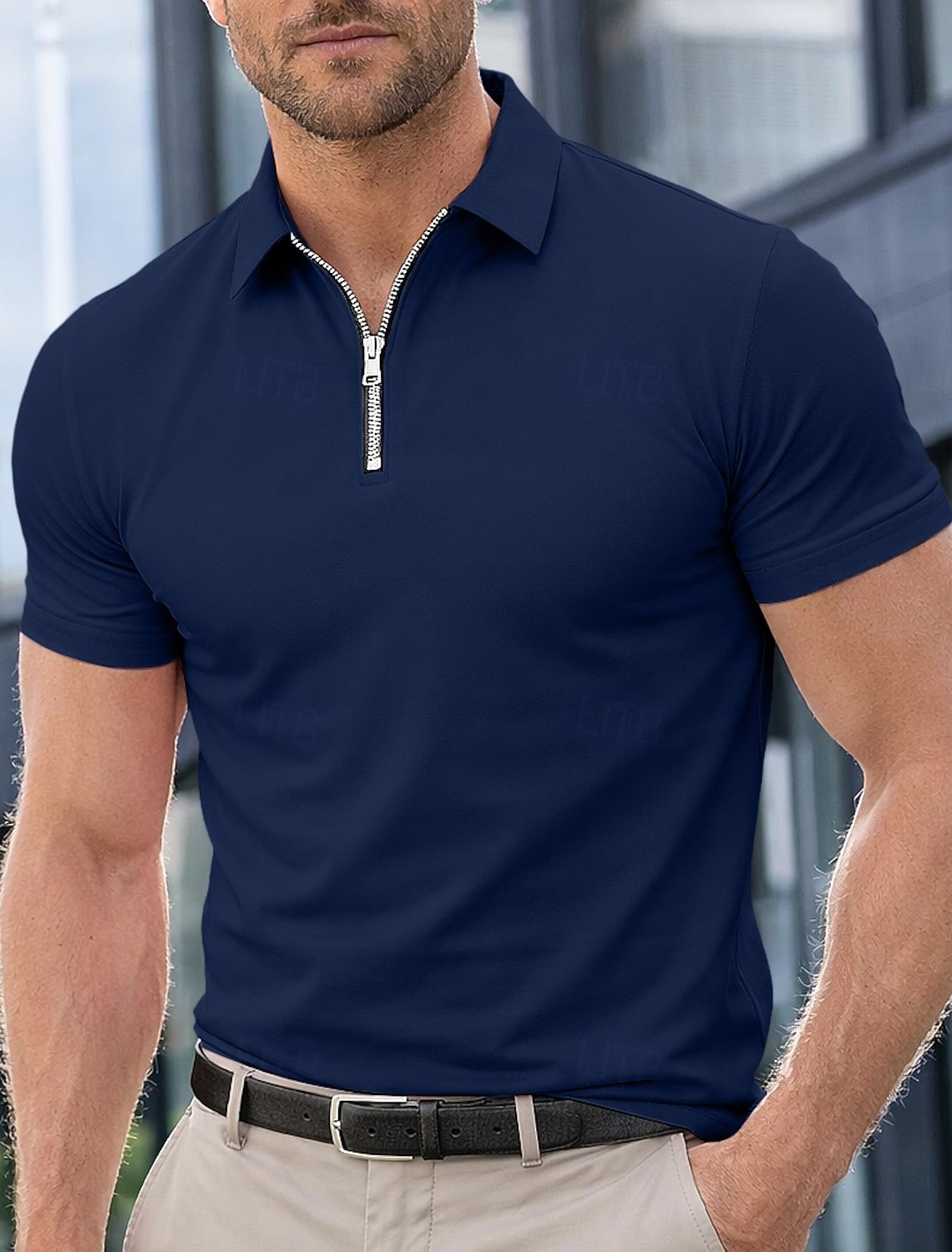 Men's Golf Shirt Golf Polos Shirts Casual Work Lapel Short Sleeve Basic Modern Color Block Coconut Tree Patchwork Buttons Summer Regular Fit Wine White Yellow Navy Blue Dark Gray Golf Shirt