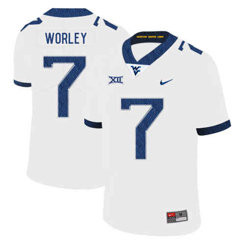 Men's None Daryl Worley #7 college football White 2024 away jersey