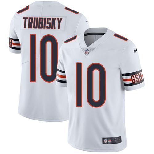 Authentic NFL Chicago Bears #10 Mitchell Trubisky White Limited Jersey