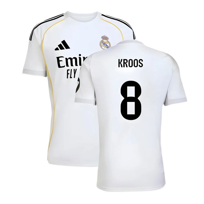 2025-2026 Real Madrid Home Football Shirt (Kroos 8) Durable Stitching