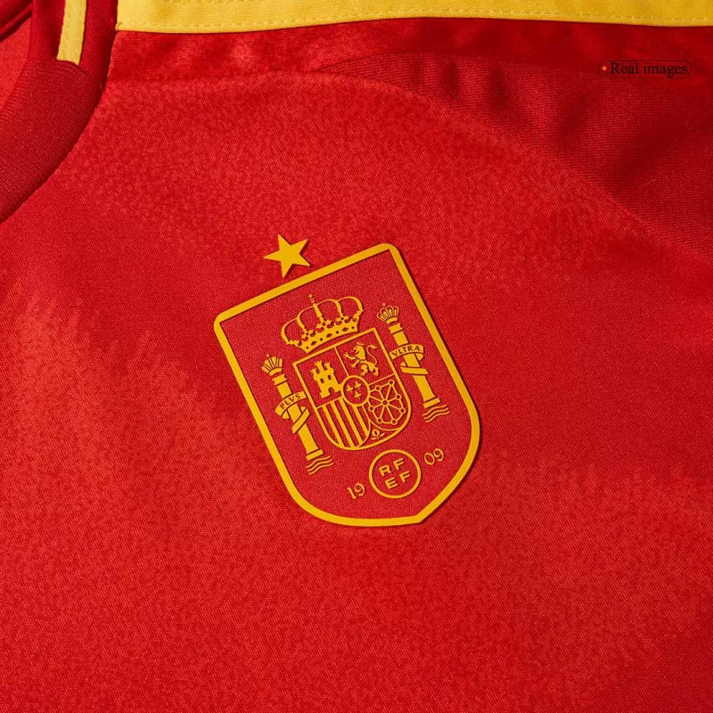 Kid's Spain Home Soccer Jersey Kit(Jersey+Shorts) 2024/25Authentic Kit