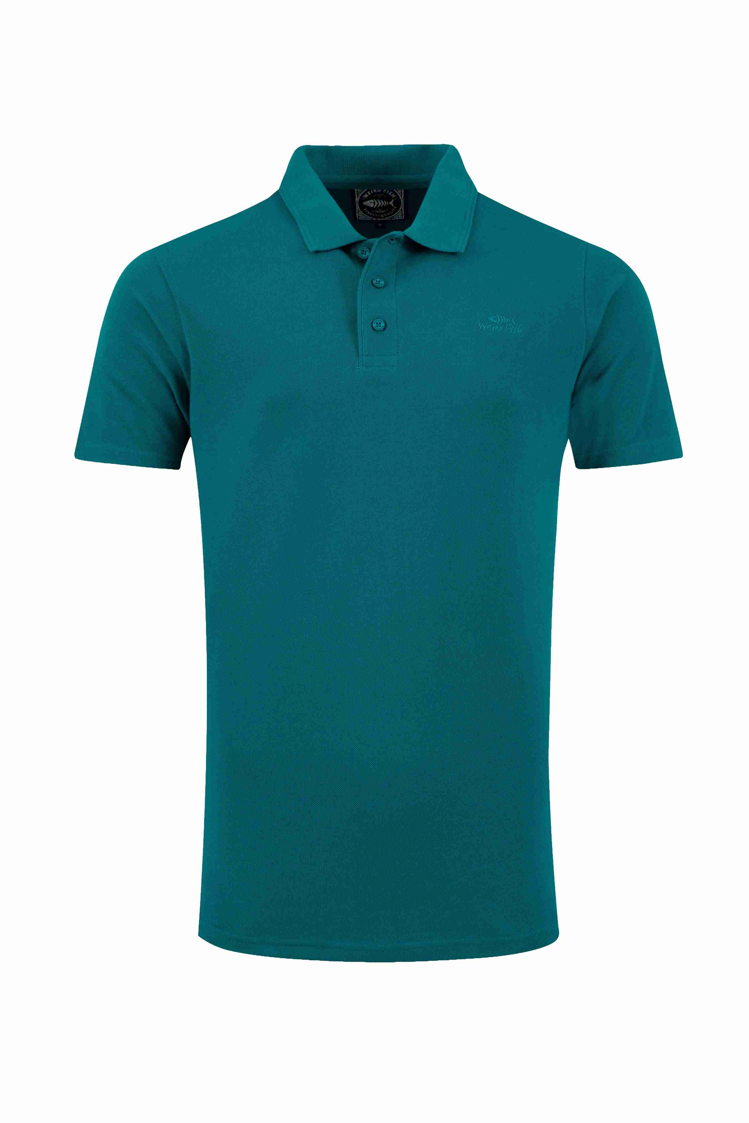 Giles Pique Polo Shirt Peacock Blue