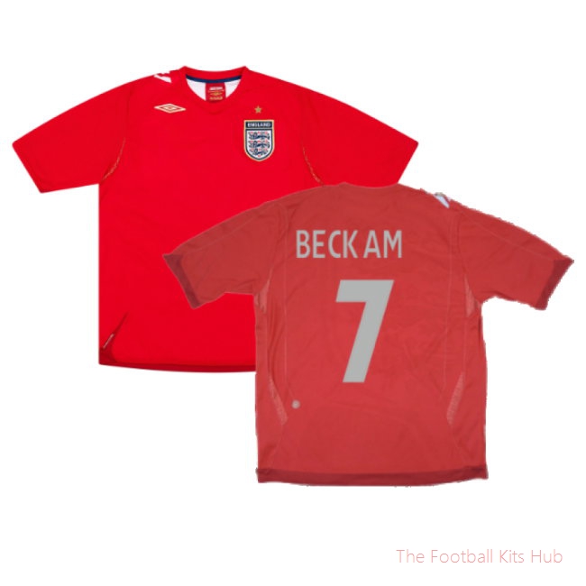 England 2006-08 Away Shirt (M) (Fair) (BECKHAM 7)