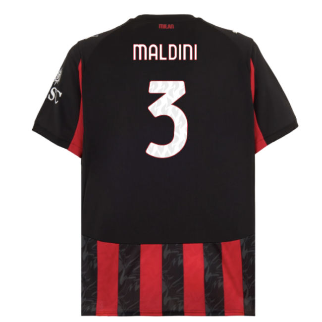 2025-2026 Ac Milan Home Shirt (maldini 3) - Economical - Official Design