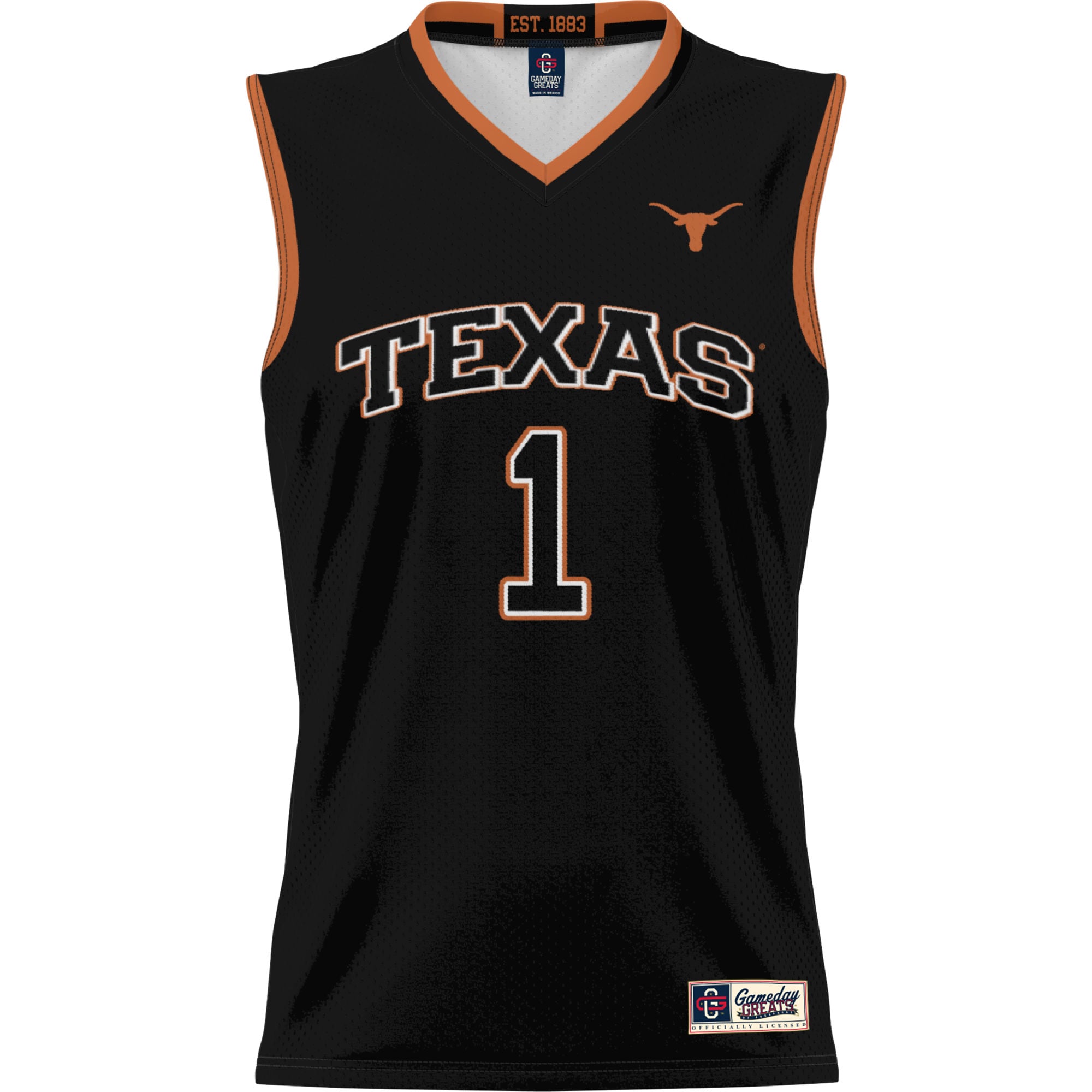 [DDG] Texas Longhorns GameDay Greats Youth Lightweight Replica Basketball Jersey - Black