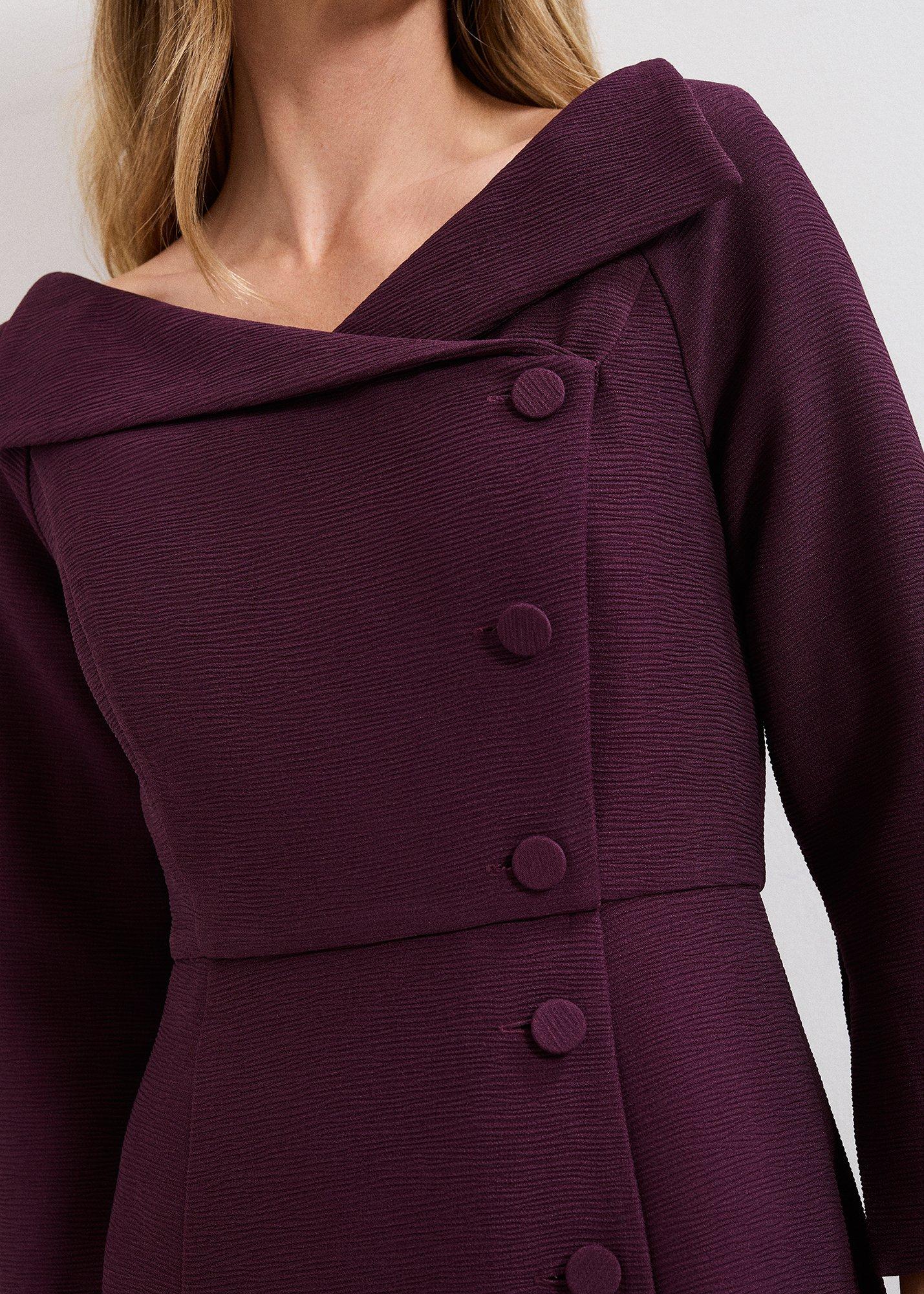 Petite Burgundy Sienna Tux Midi Dress