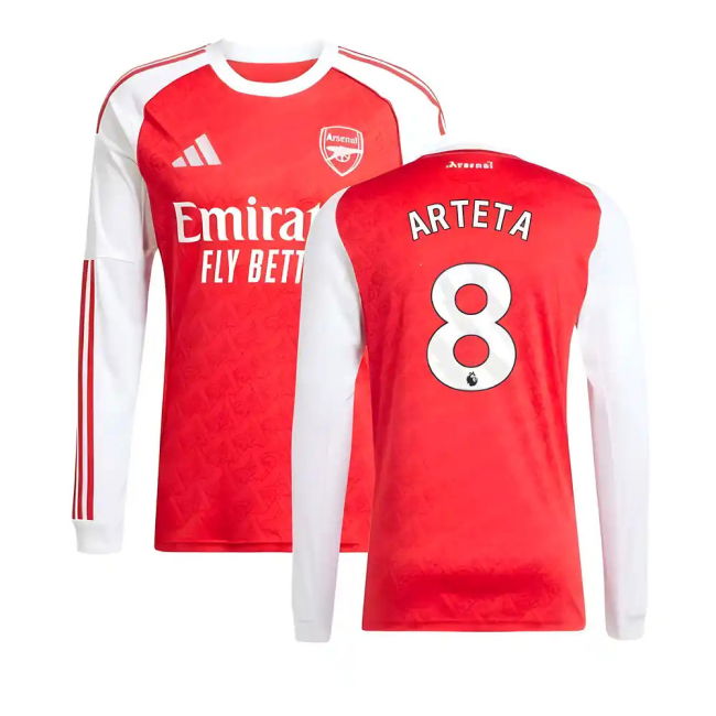 2025-20 Arsenal Home Football Shirt Arteta Name Number L M S