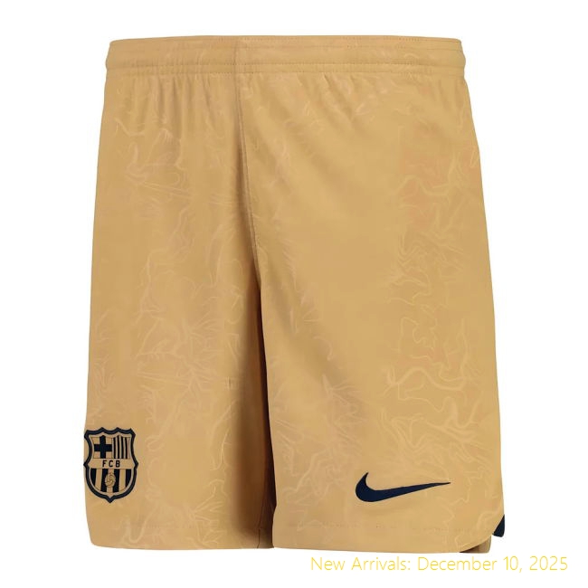 2022-2023 Barcelona Away Shorts - Genuine Football - Gold Color (Kids)