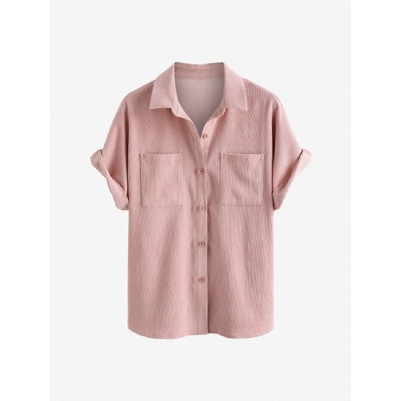 Corduroy Pocket Short Sleeve Shirt VN7377