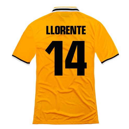 13-14 Juventus 14 Llorente Away Yellow Jersey Shirt - Official