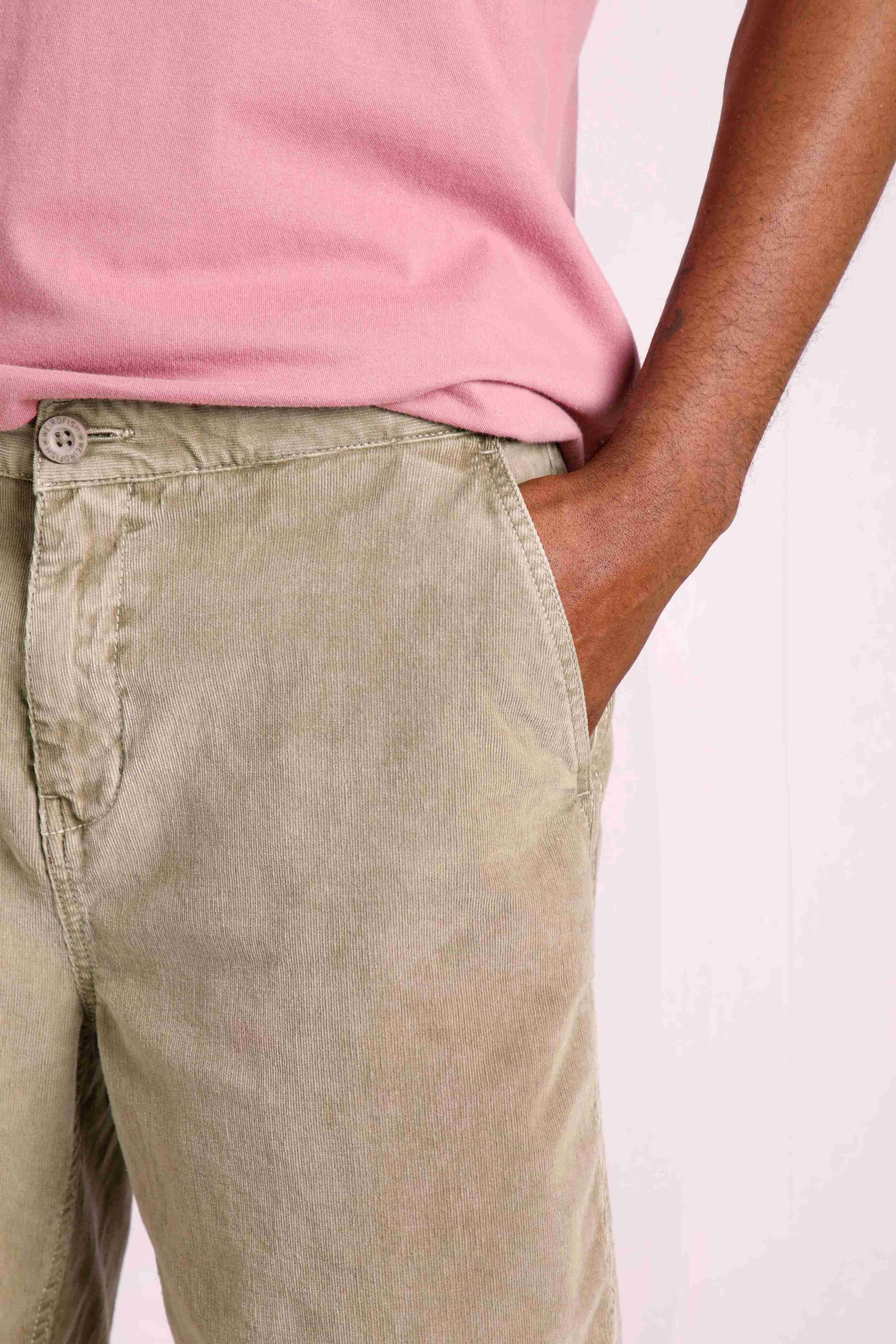 Munro Cord Shorts Taupe Grey