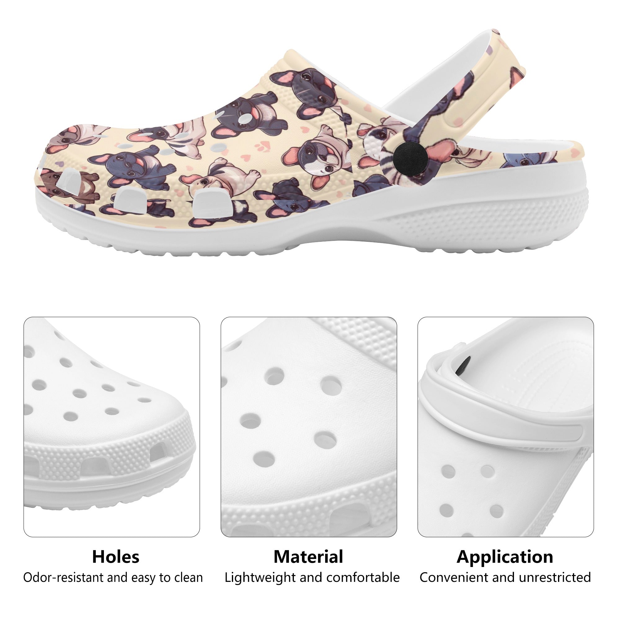 Frenchie Safe Paisley - Comfortable Unisex Clogs Pet Gear