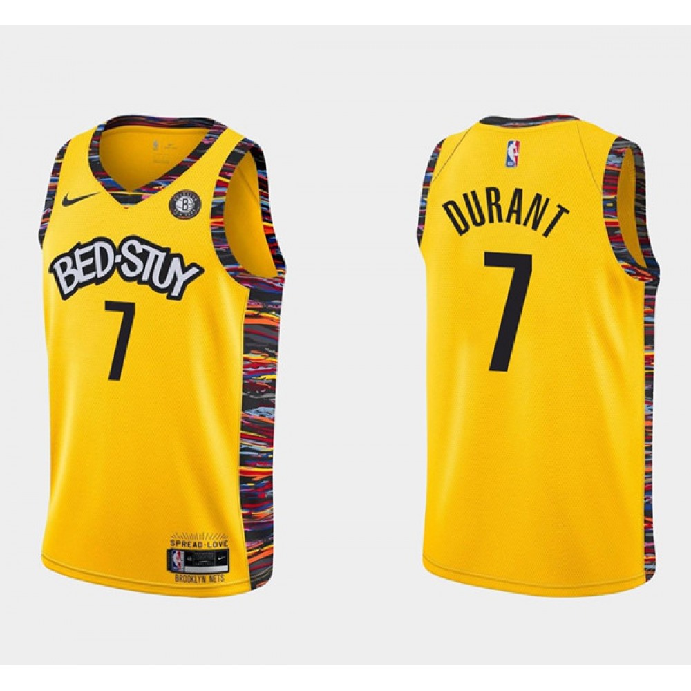 Premium Brooklyn Nets Kevin Durant7 Jersey Yellow - Basketball Fan Gear