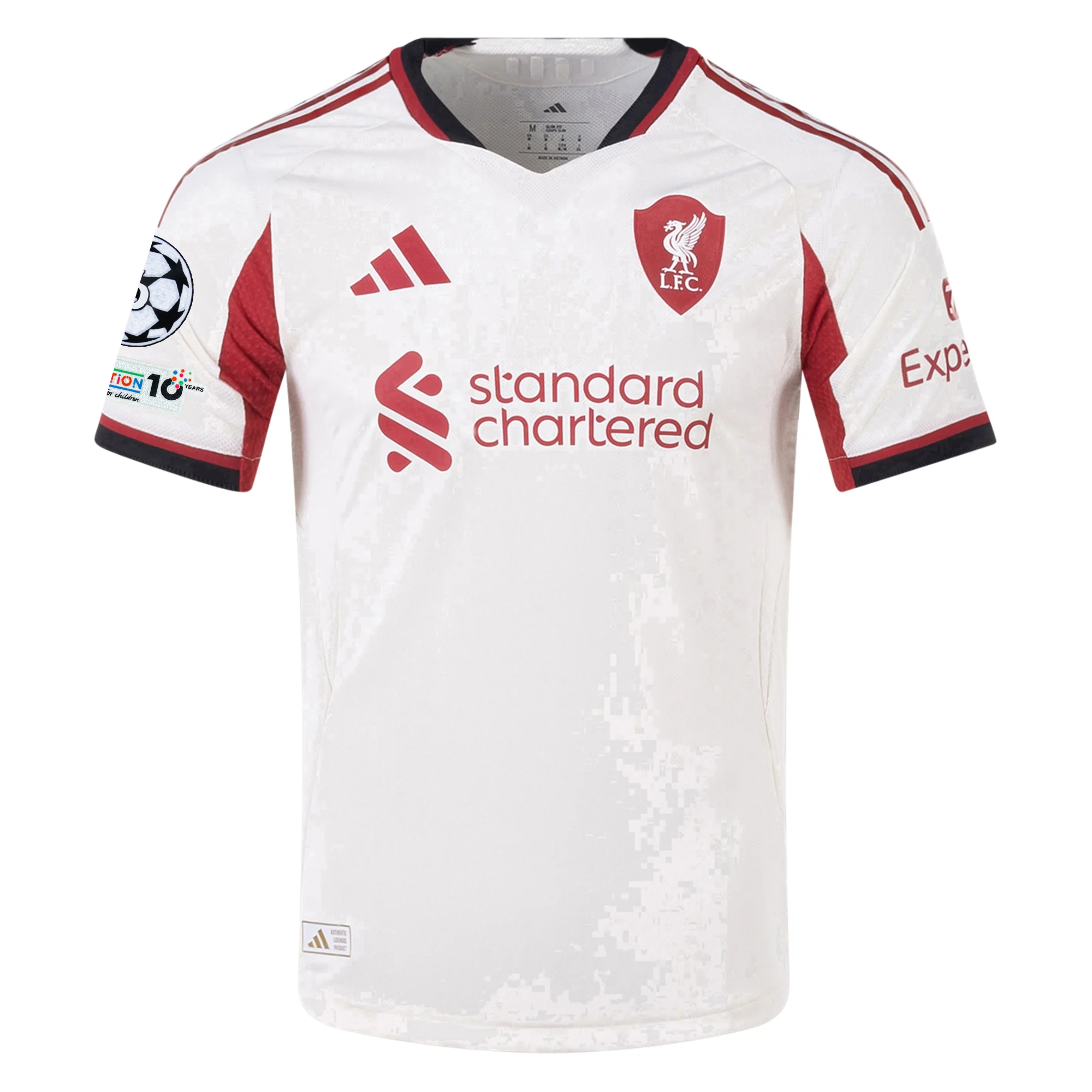 Virgil van Dijk Liverpool Authentic Away Soccer Jersey 25/26 Champions League Wonder White
