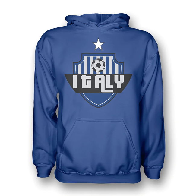 Italy Country Logo Hoody (Blue) - Kids Netherlands Quality