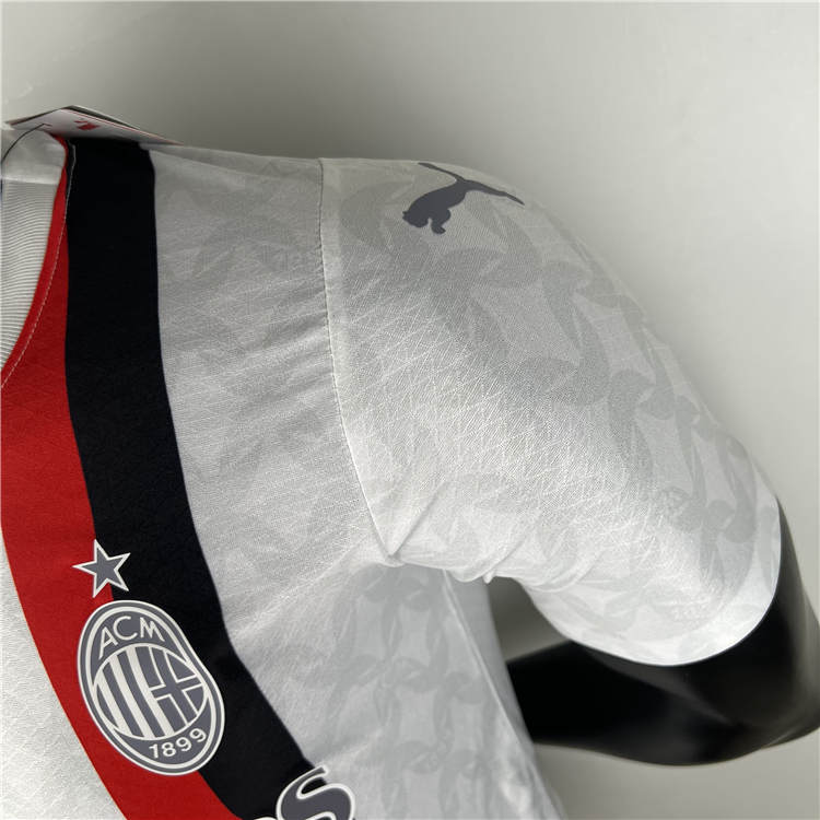 Moisture Wicking AC Milan Football Shirt 2324 Away White Soccer