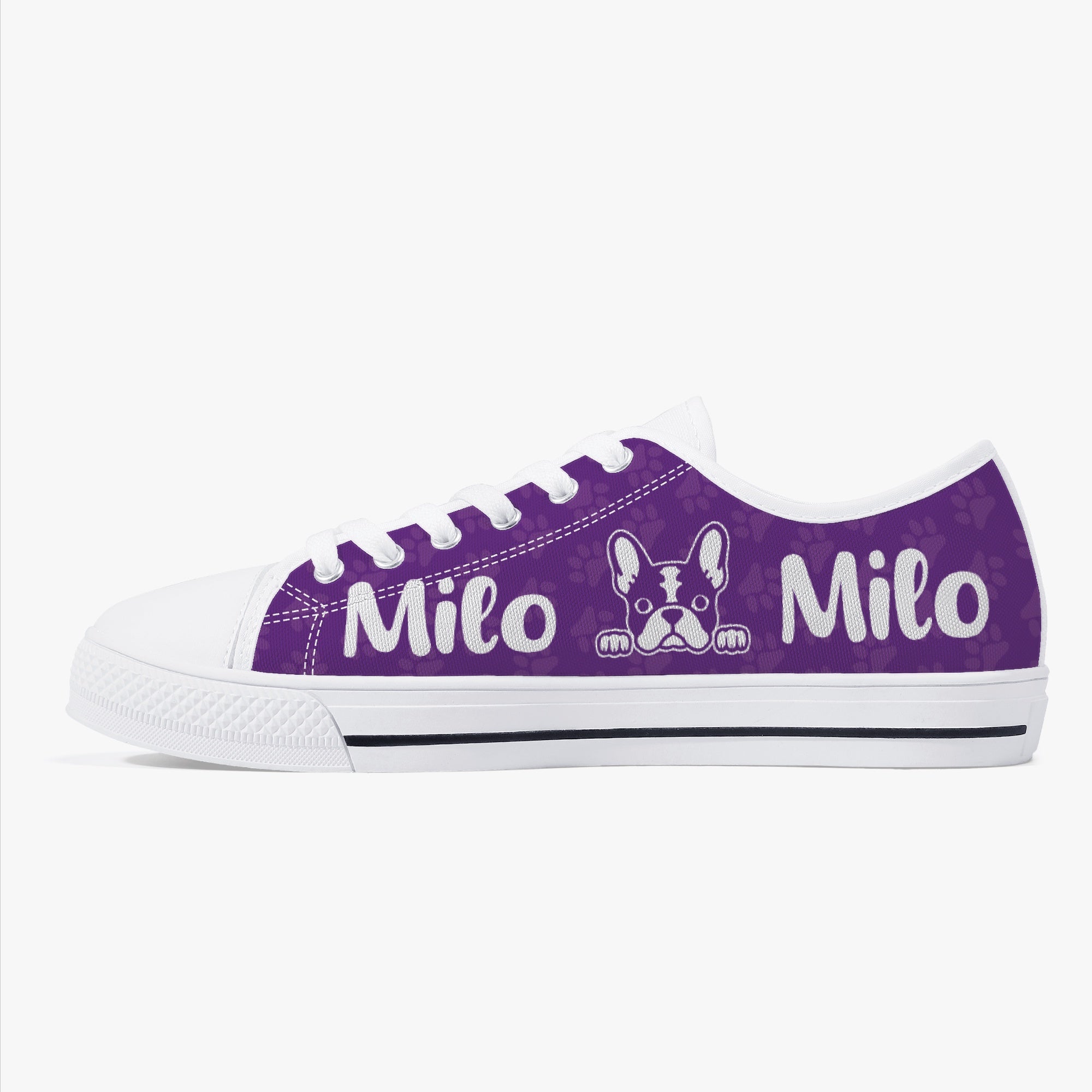 Frenchie-Fan Miller - Personalized Classic Low-top Canvas Shoes for E...