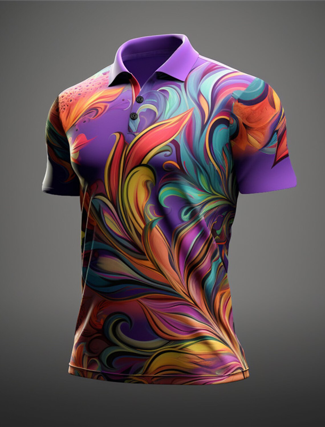 Carnival Leaf Symbol Men's Abstract Print 3D Golf Polo Outdoor Daily