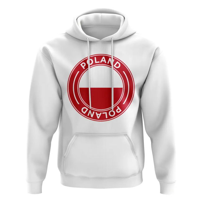 Poland Football Badge Hoodie (White) Official Netherlands