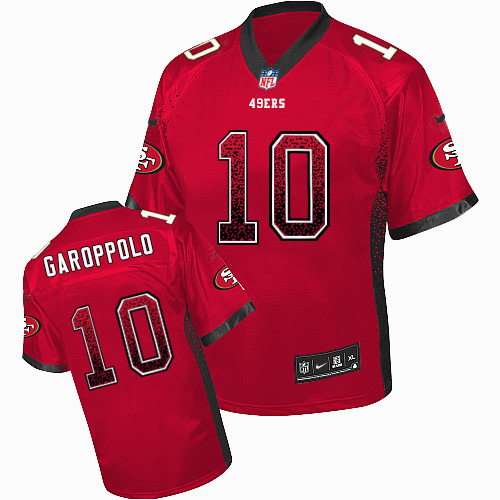 Official NFL SF 49ers #10 Jimmy Garoppolo Red Elite Jersey - NFL Li...