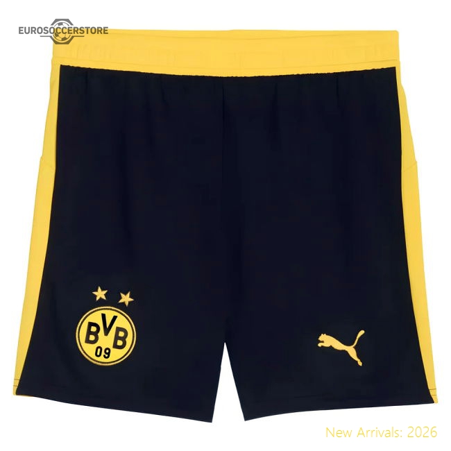 Match-Day 2025-2026 Borussia Dortmund Home Shorts (Black) - Kids