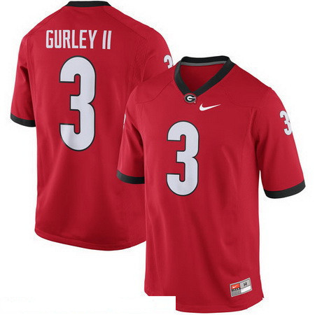 Men's UGA Bulldogs Todd Gurley #3 embroidered Red 2016 college