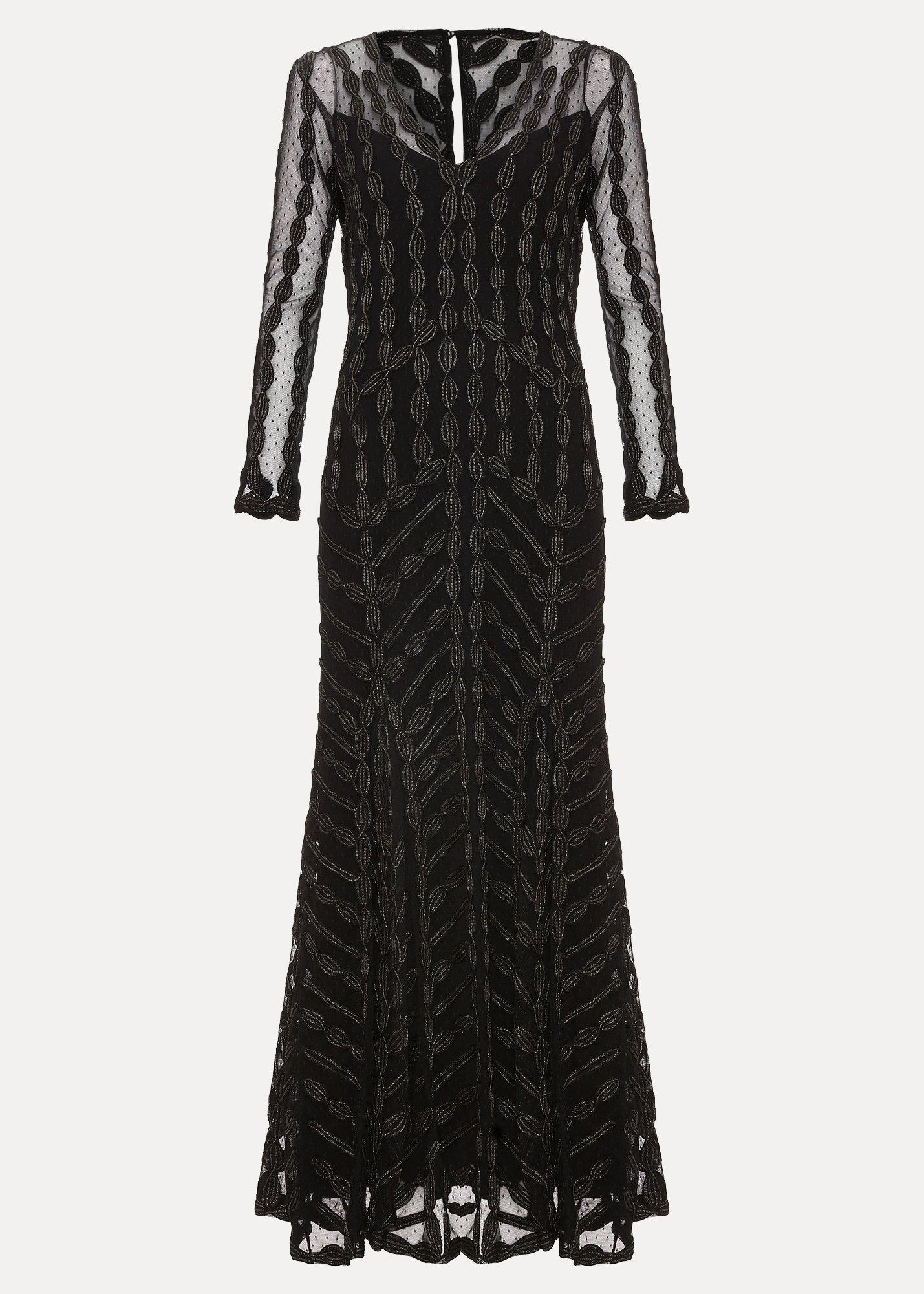 Marie Black Tapework Maxi Dress