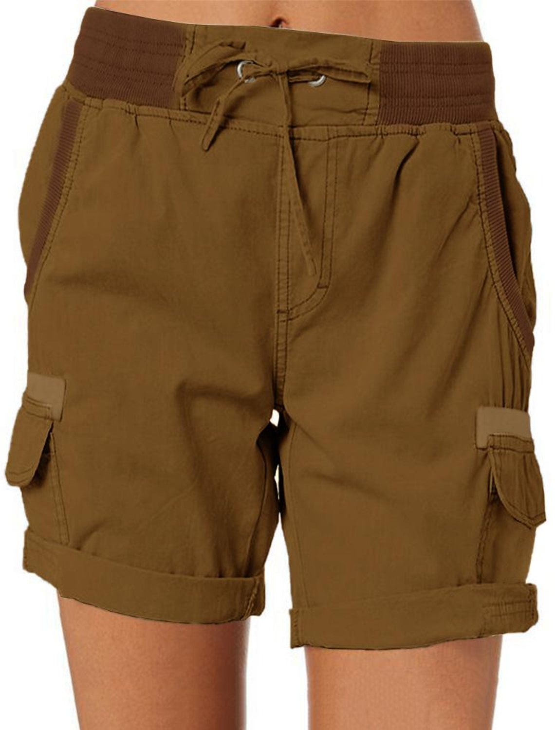 Women's Bermuda shorts Drawstring Elastic Waist Ripstop Quick Dry Multi Pockets Blue Light Blue Dark Khaki grey blue Summer Spring