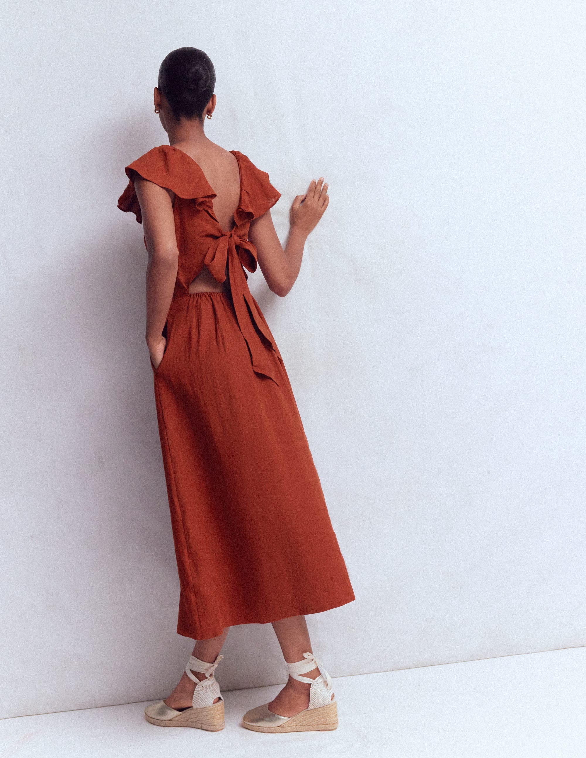 Mega Ruffle Linen Dress