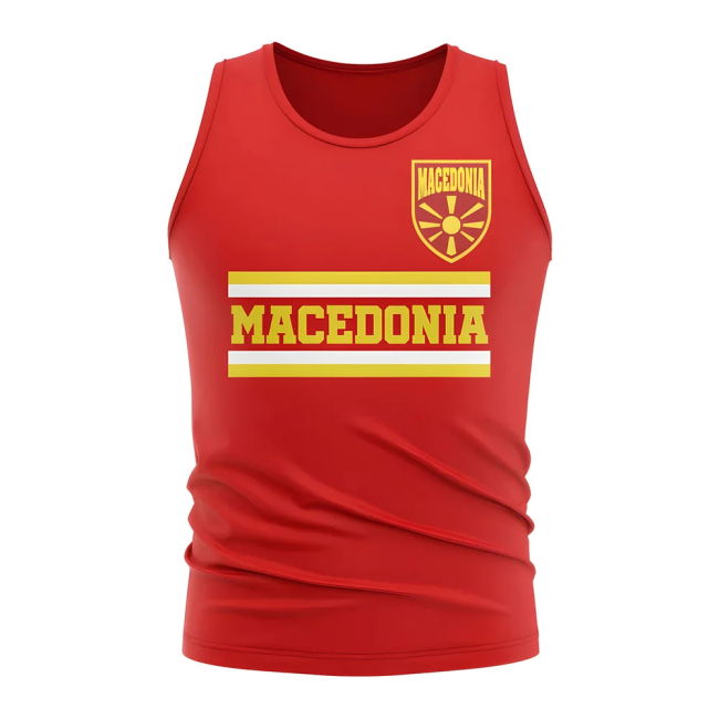 Macedonia Core Football Country Sleeveless Tee (Red) Quality