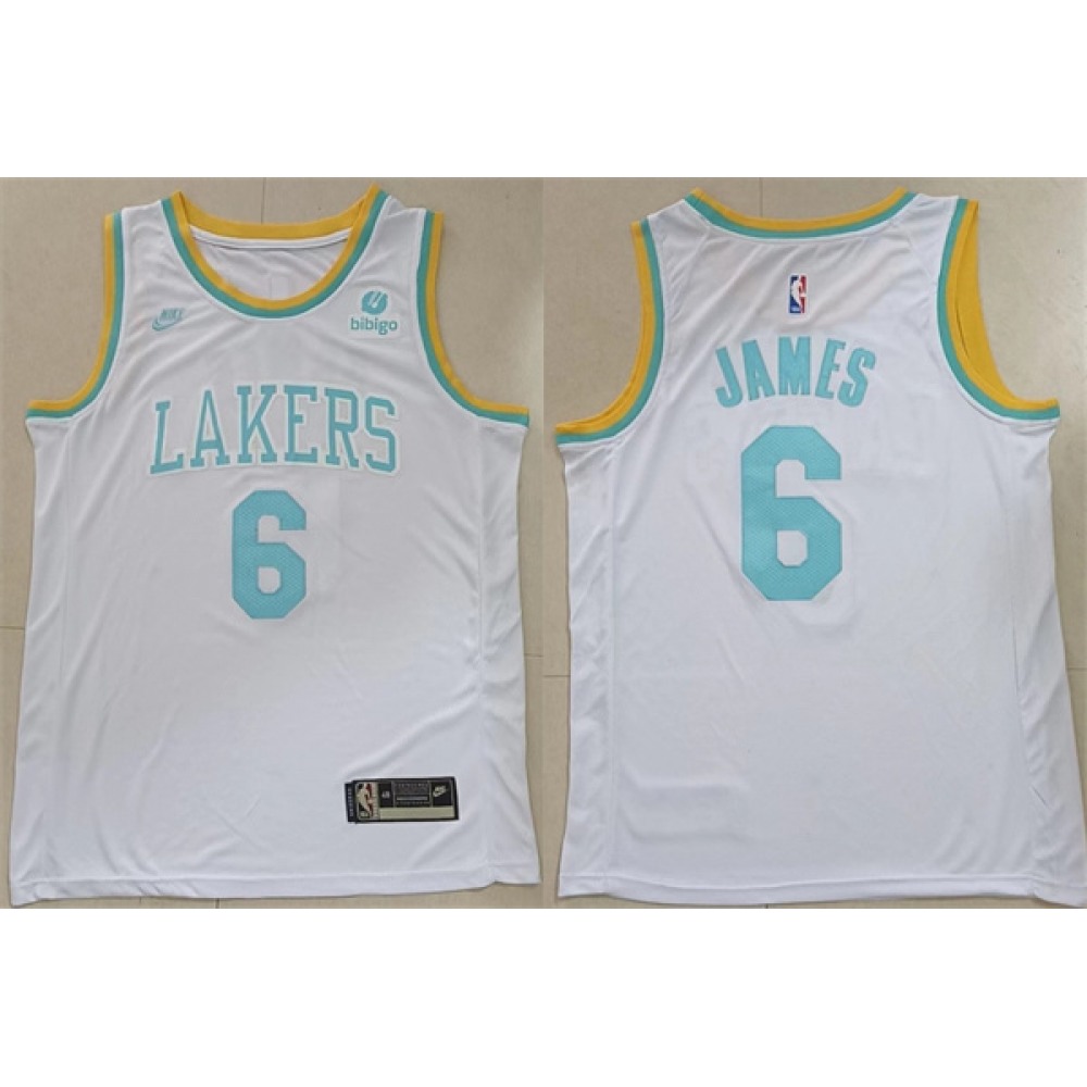 Los Angeles Lakers LeBron James6 Jersey - White - Basketball Fan Gear