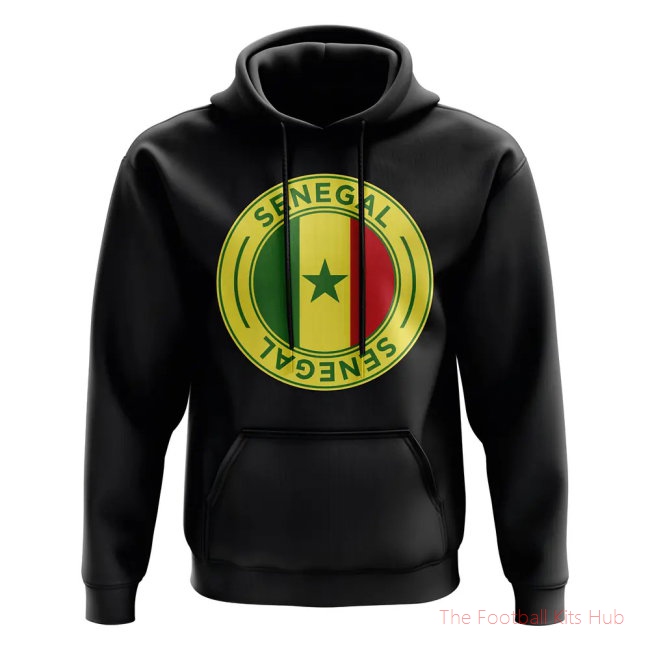 Men Senegal Football Badge Hoodie (Black)