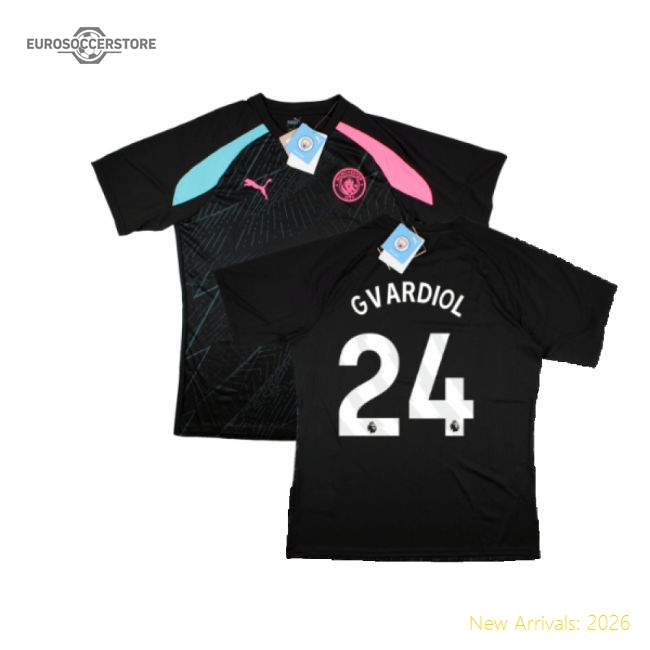 2023-2024 Man City Pre-Match Jersey (Dark Navy) (Gvardiol 24)