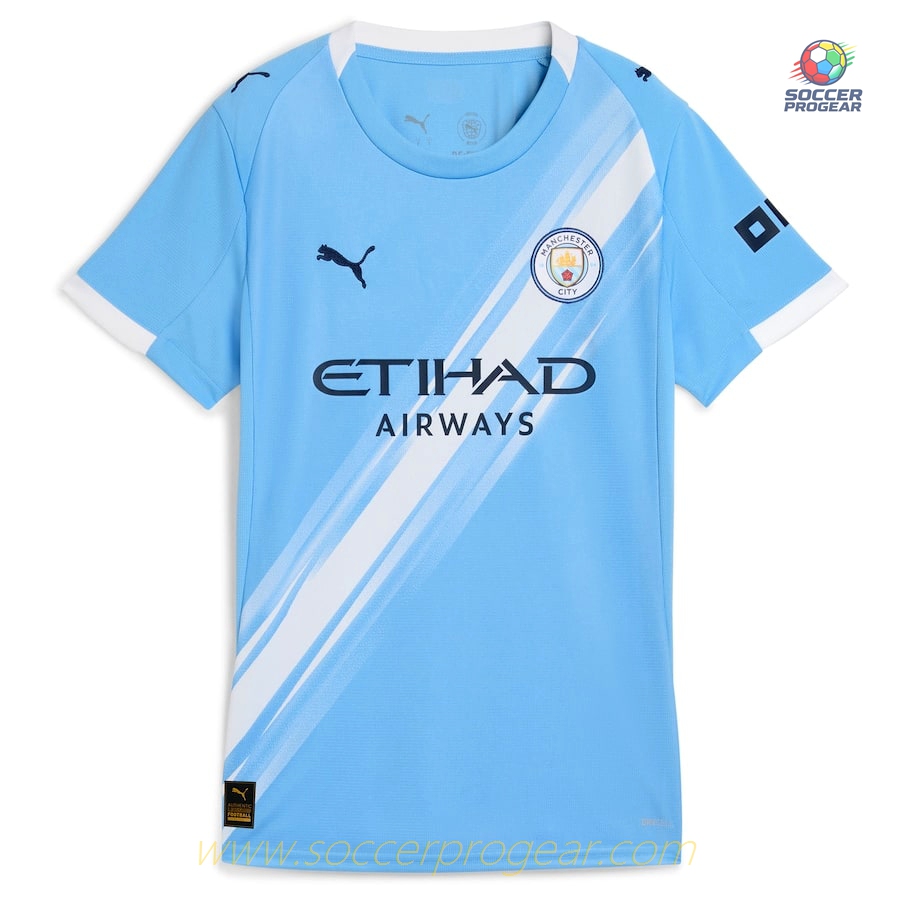 Manchester City Home Team Football Jersey 2025/26 Collection Ladies