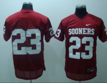 Men's Oklahoma OU Red 2024 replica Red Jersey #23 match worn Jersey