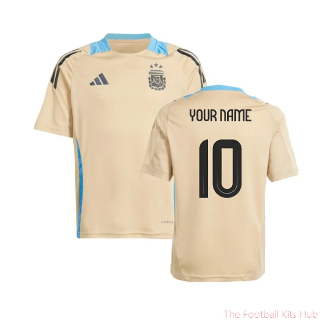 2024-2025 Argentina Training Jersey (Hazy Beige) (Your Name)