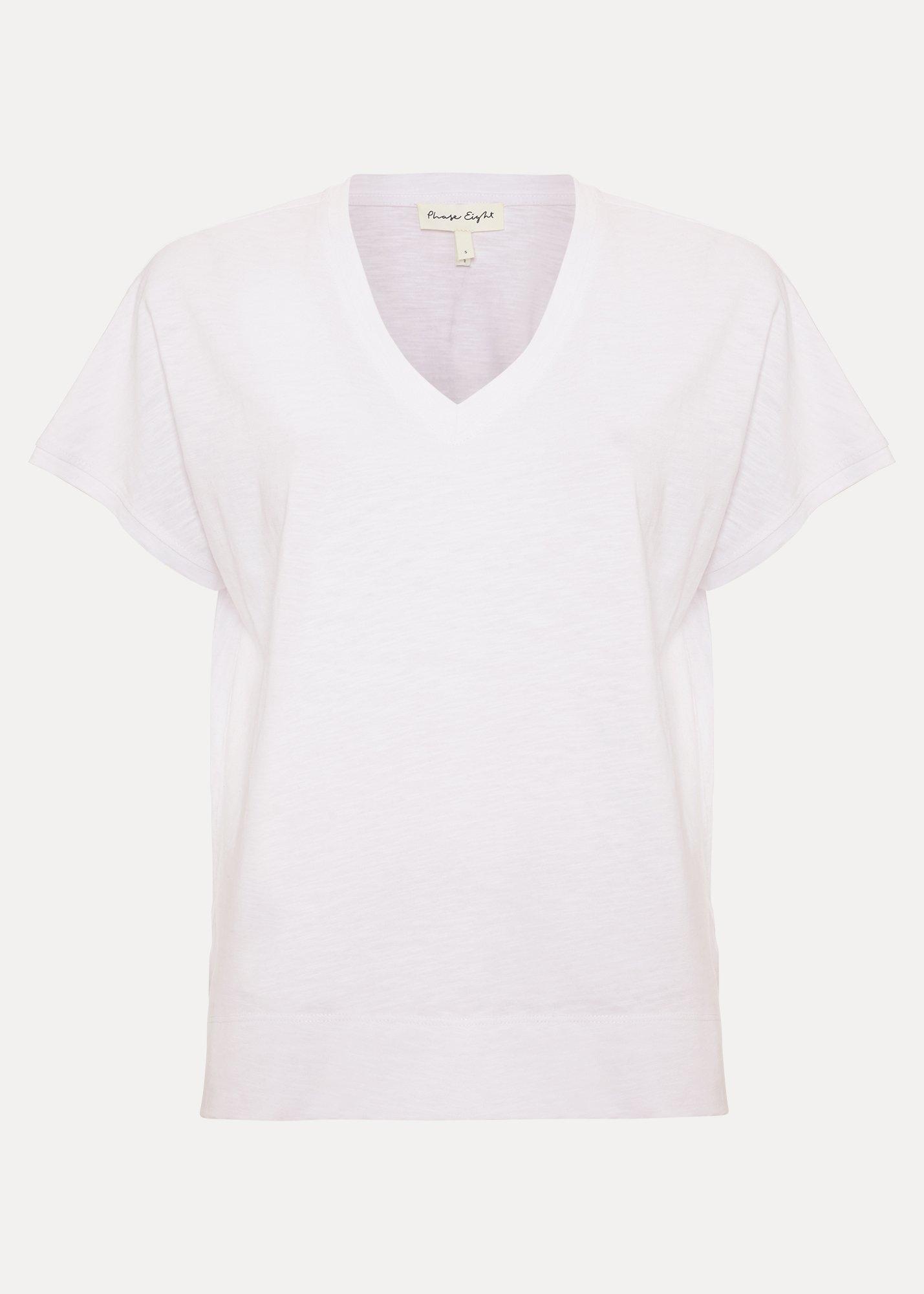 Saphiya Cotton Slub V Neck T-Shirt