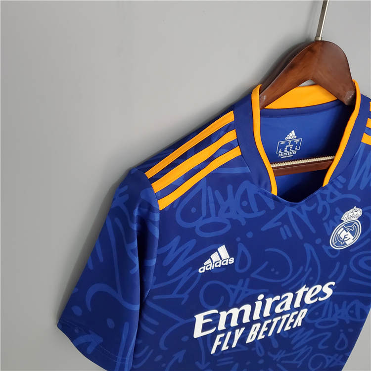 Real Madrid 21-22 Away Blue Soccer Jersey Football Shirt - Official