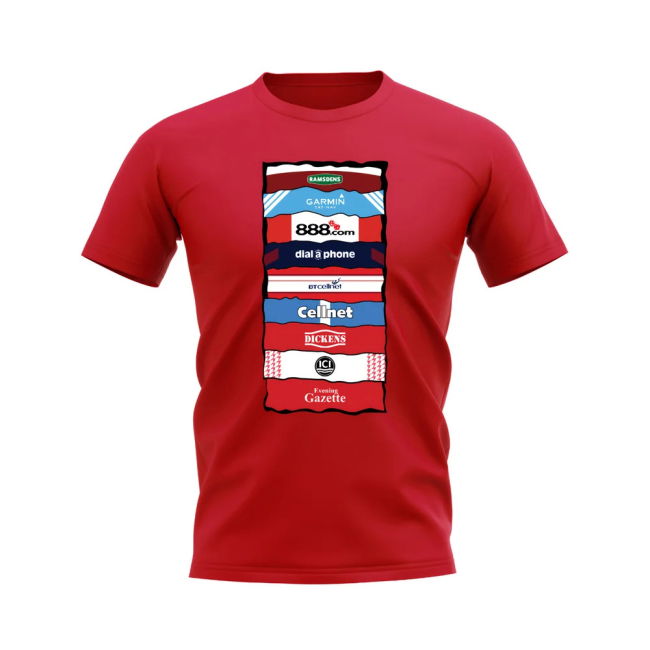 Middlesbrough Sponsor History T-shirt (Red) | Licensed Product